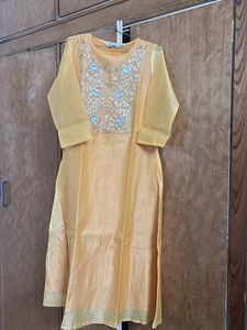 Beautiful Gold yellow Kurta With Work