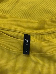 Yellow Tie-Front Crop Top