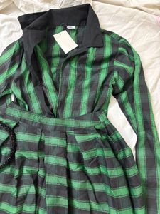 Green Checkered Co-ord Dress