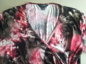 Party Wear Pink Flower Printed Top Size-M
