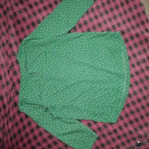 Green Polka Dot Blouse
