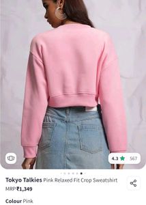 Pink Cropped Sweatshirt