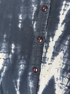 Blue Tie-Dye Button-Down Top