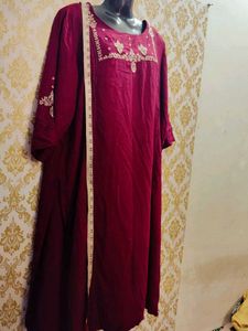 Embroidered Maroon Kurta