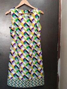 Geometric Print Sleeveless Dress