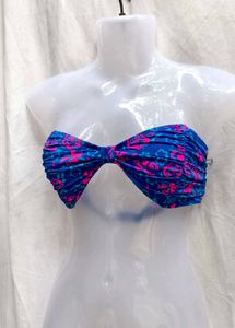 222011. Blue Floral Bikini Top