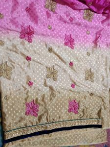 Pink Floral Saree