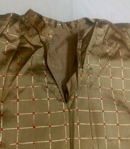 Beautiful Checker Saree Kurti _Golden