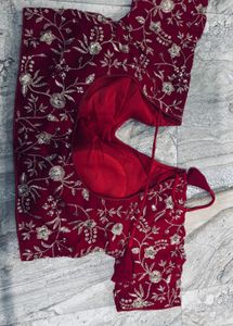 Embroidered Maroon Blouse
