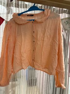 Peach Collared Blouse