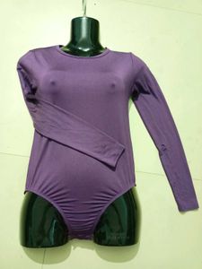 Purple Long Sleeve Bodysuit Free Size Xs-S-M