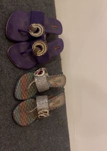 Vintage Embellished Heeled Sandals - Size 7