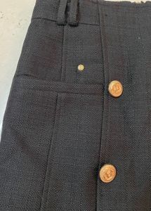 Black Mini Skirt with Gold Buttons
