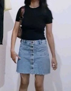 Zara Trf Button Up Skirt