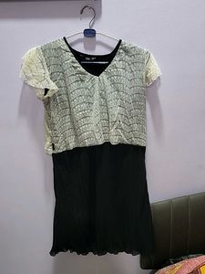 Lace Detail Black Dress