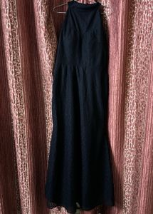 Elegant Black Halter Neck Maxi Dress