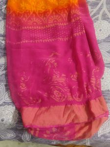 Dual Tone Orang &amp;Pink Colour Saree 🌸✨🤍