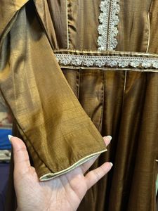 Lavanya Chocolate Brown Silk Long Dress &amp; Dupata