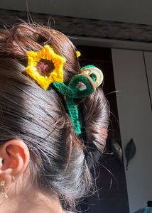 Crochet Flower Hair Clips - Set of 3