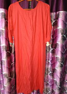 Womens Printed Floral Kurti (Red)