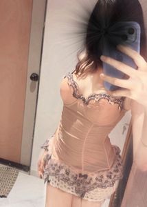 Lace Trim peach Corset