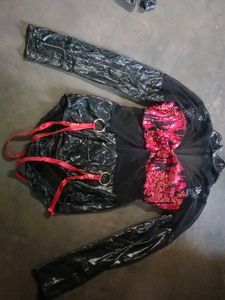 Leather &amp; Sequin Bodysuit