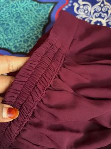 Maroon Embroidered Palazzos
