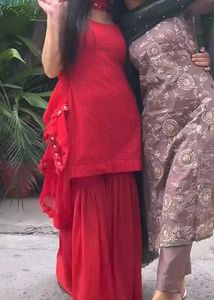 Red Gharara Suit Set