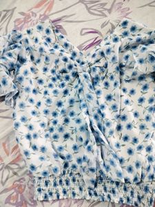 Floral Tie-Front Top