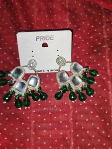 Pride Green Beaded Earrings