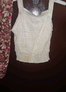 Ruffled Button Crop Top