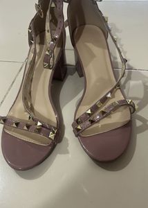 Mauve Studded Heels , flats stylish looking