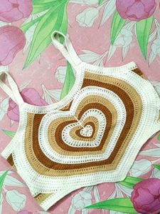 Heart Crochet Cropped Tank Top