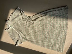 Green Plaid Cheongsam Mini Dress