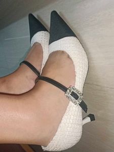 Chic Chanel inspired tweed Heels