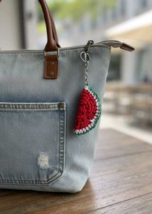 Crochet Watermelon Keychain