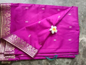 Elegant Pink &amp; Teal Saree