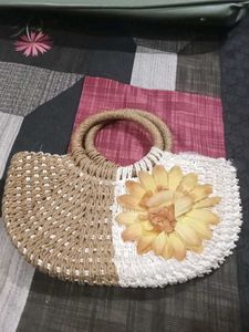 Floral Woven Handbag