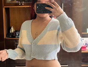 Cute Colorblocked Knit Cardigan