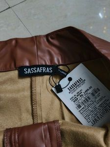 Sassafras Brown Faux Leather Mini Skirt