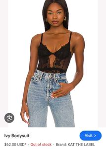 Lace Detail Bodysuit branded size S