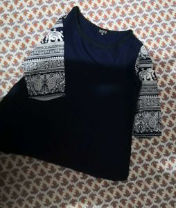 Mayra Blue Printed Top