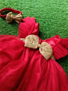 Beautiful Red Frock For Kids
