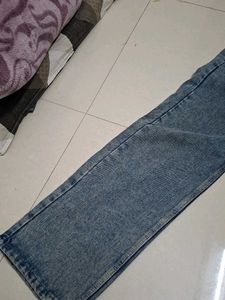 Trendy Blue Wide Leg Jeans