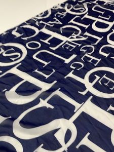Blue Printed Chiffon Square Scarf