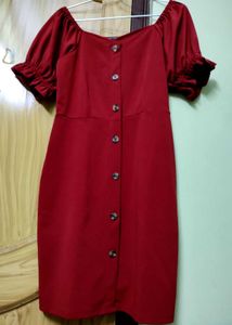 TokyoTalkies Casual Fit Poly Elastin Solid Redress