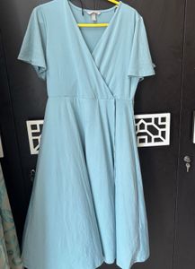 Aqua Blue Wrap Dress
