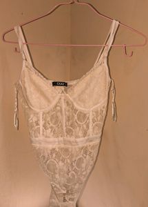 White quiz bodysuit