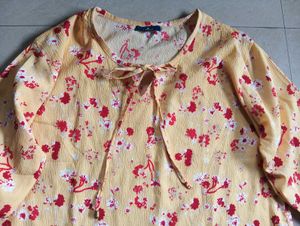Floral Tie-Neck Top