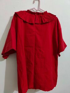 imported Red Ruffle Top